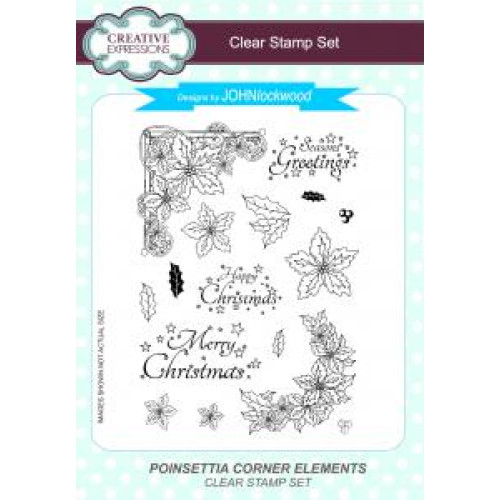 Poinsettia Corner Elements - John Lockwood Clear stamps CEC798